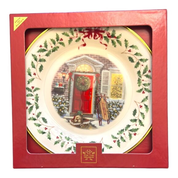 Lenox 2005 Annual Holiday Collector Plate "Home For The Holidays" Ivory China - Picture 1 of 12